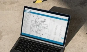 Digital aftermarket platform interface with new feature update announcement